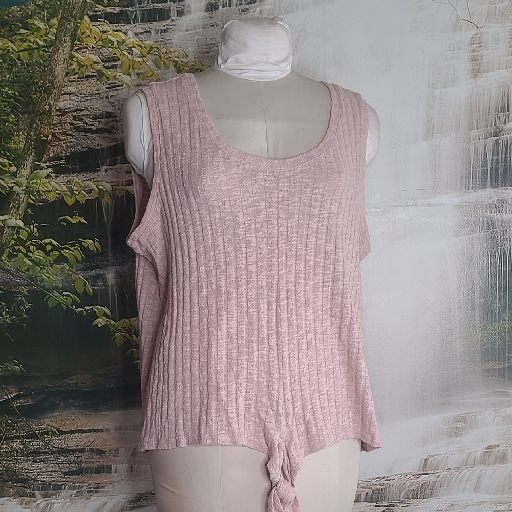 Maurices Womens 2 mauve knit ribbed twist knot scoop sleeveless top
